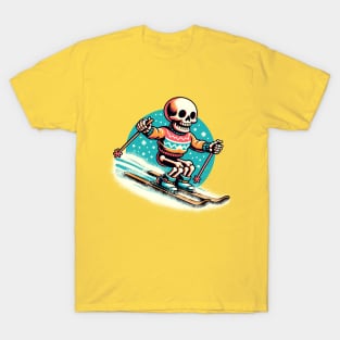 Skeleton Skiing T-Shirt